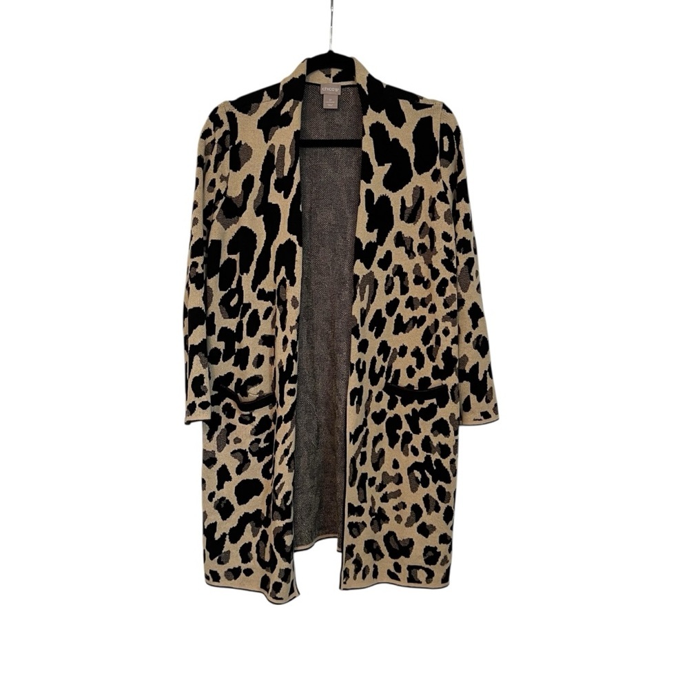 Chico's Black and Gold Metallic Cardigan